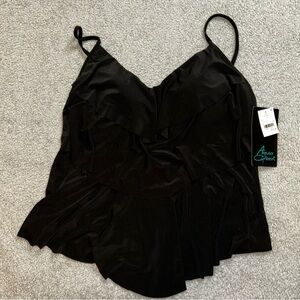 Aqua Green Black Bikini Top